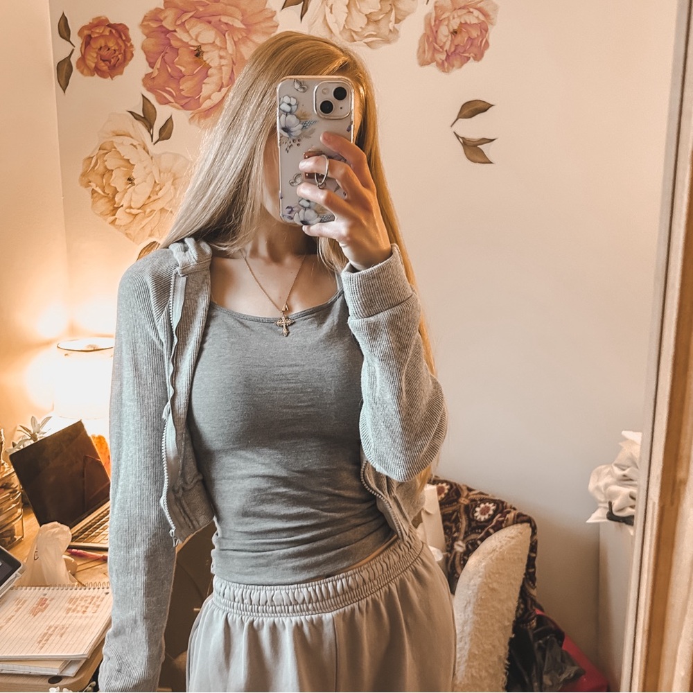 Waffle Knits Baby Crop Zip Up ✨🤩